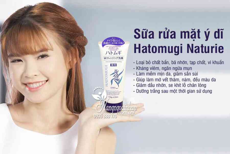 sua rua mat y di hatomugi naturie 130g cua nhat ban 4